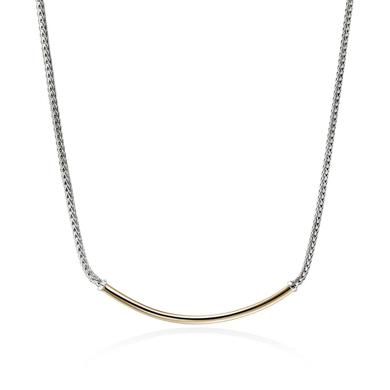 Sterling Silver JH Essential Gold Bar Necklace - NZZ98719-John Hardy-Renee Taylor Gallery