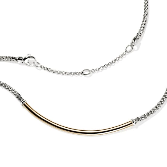 Sterling Silver JH Essential Gold Bar Necklace - NZZ98719-John Hardy-Renee Taylor Gallery