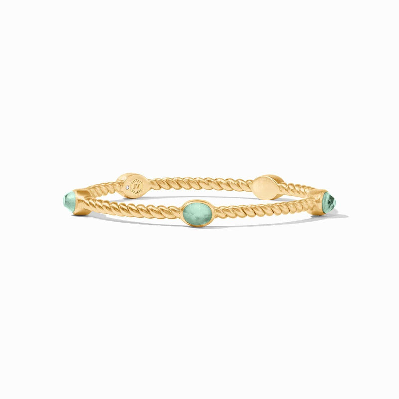 Nassau Stone Bangle - Iridescent Aquamarine Blue-Julie Vos-Renee Taylor Gallery