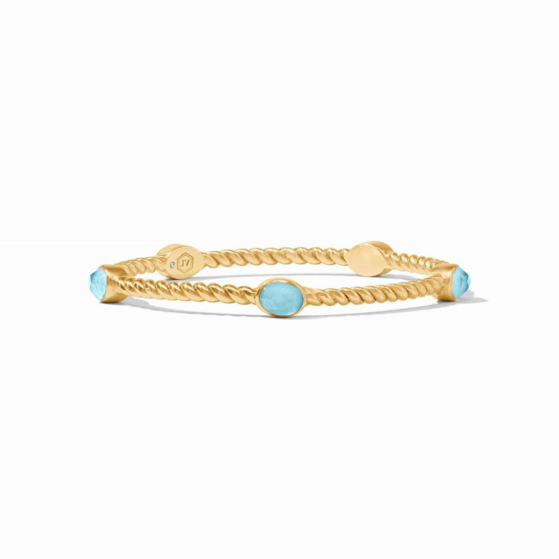 Nassau Stone Bangle - Iridescent Capri Blue-Julie Vos-Renee Taylor Gallery