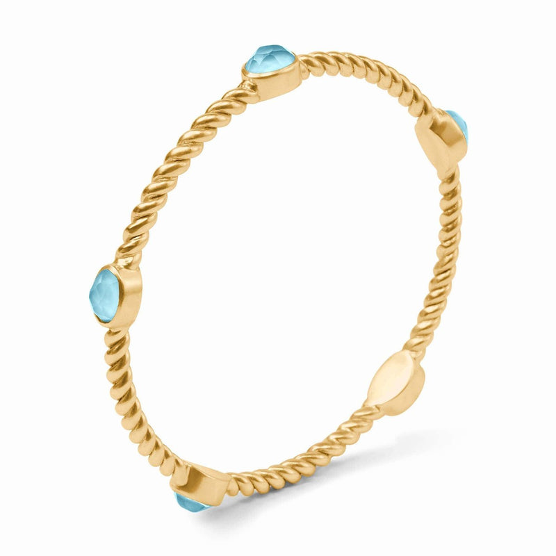 Nassau Stone Bangle - Iridescent Aquamarine Blue-Julie Vos-Renee Taylor Gallery