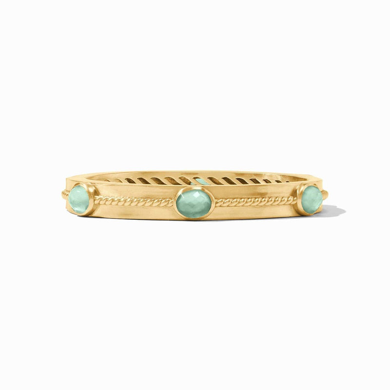 Nassau Stone Hinge Bangle - Iridescent Aquamarine Blue-Julie Vos-Renee Taylor Gallery