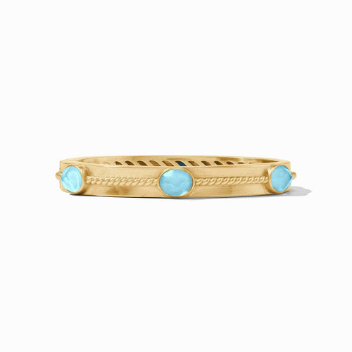 Nassau Stone Hinge Bangle - Iridescent Capri Blue-Julie Vos-Renee Taylor Gallery