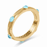 Nassau Stone Hinge Bangle - Iridescent Aquamarine Blue-Julie Vos-Renee Taylor Gallery