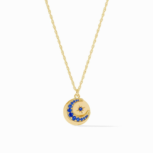 Luna Delicate Charm Necklace - Sapphire Blue-Julie Vos-Renee Taylor Gallery