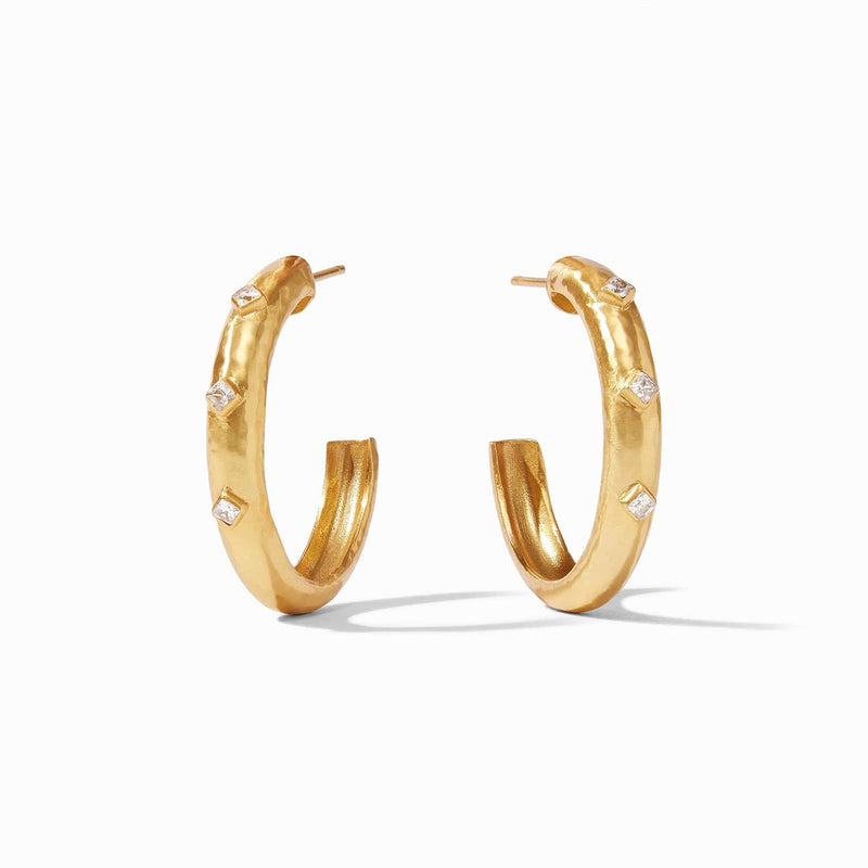 Noel Stone Hoop Earrings - Cubic Zirconia-Julie Vos-Renee Taylor Gallery