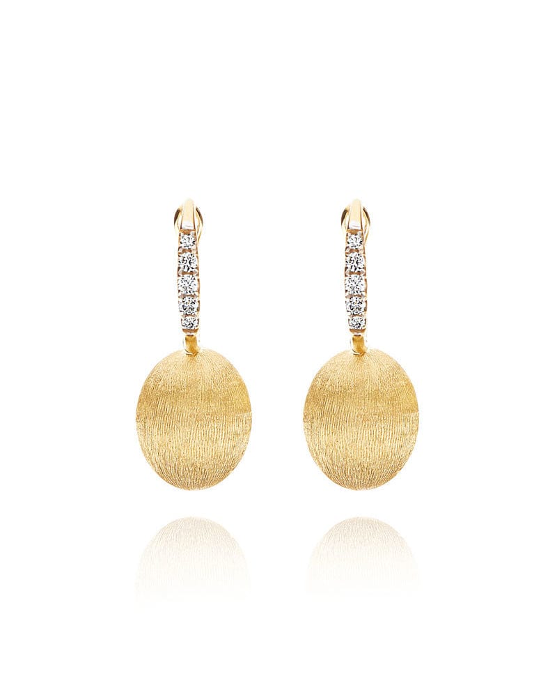 "CILIEGINE" Gold Ball Drop Earrings w/ Diamond Details (SMALL) - OS17-583-Nanis-Renee Taylor Gallery