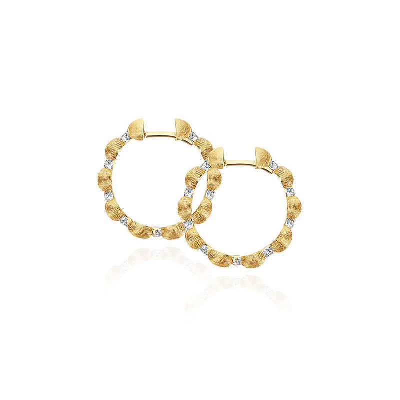 "DANCING ÉLITE" 18K Gold & Diamonds Hoop Earrings - OS7-589-Nanis-Renee Taylor Gallery