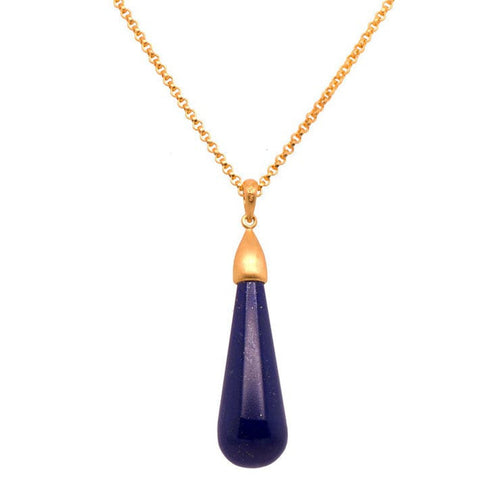 Lapis Drop Pendant-Joyla-Renee Taylor Gallery