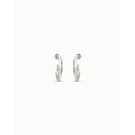 Sterling Silver-Plated Flattened Banana Shaped Earrings - PEN0793MTL0000U-UNO de 50-Renee Taylor Gallery