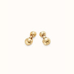 18K Gold Plated Earrings With Two Beads - PEN0993ORO0000U-UNO de 50-Renee Taylor Gallery