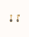 18K Gold Plated Earrings with Black Hanging Crystal - PEN0998NGRORO0U-UNO de 50-Renee Taylor Gallery