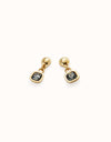 18K Gold Plated Earrings with Black Hanging Crystal - PEN0998NGRORO0U-UNO de 50-Renee Taylor Gallery