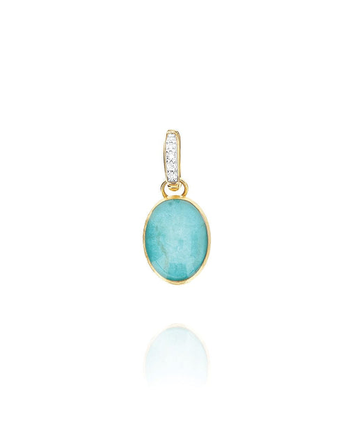 "Boules" Anice Charm in Hand-Engraved Gold, Diamonds, Rock crystal, and Amazonite (Small) - PS1-609-Nanis-Renee Taylor Gallery