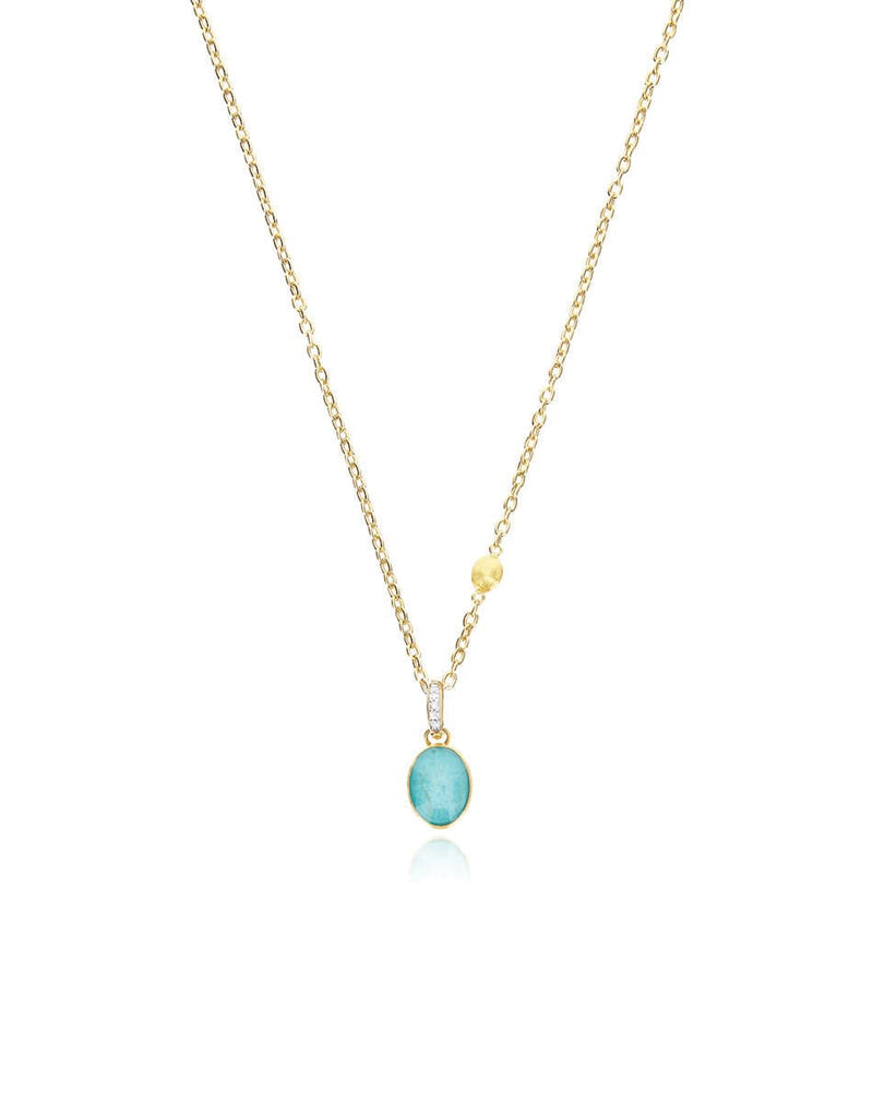 "Boules" Anice Charm in Hand-Engraved Gold, Diamonds, Rock crystal, and Amazonite (Small) - PS1-609-Nanis-Renee Taylor Gallery