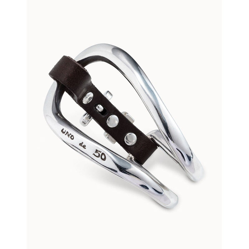 Bocado Leather & Sterling Silver Sterling Silver Plated Bracelet - PUL0228MAR-UNO de 50-Renee Taylor Gallery