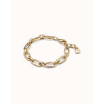 Gold-Plated Medium Sized Oval Link Bracelet with Carabiner Clasp - PUL2263ORO0000M-UNO de 50-Renee Taylor Gallery