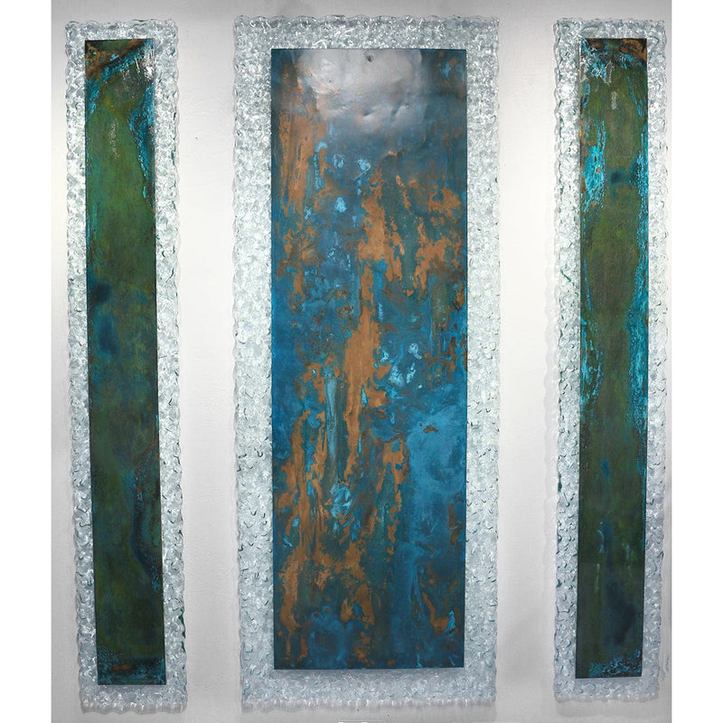 "Patina Copper" Triptych-Gravity Glass-Renee Taylor Gallery