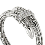 Spear Silver Diamond Pave Single Wrap Ring - RBP986802DI-John Hardy-Renee Taylor Gallery