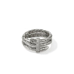 Spear Silver Diamond Pave Double Wrap Ring - RBP986812DI-John Hardy-Renee Taylor Gallery