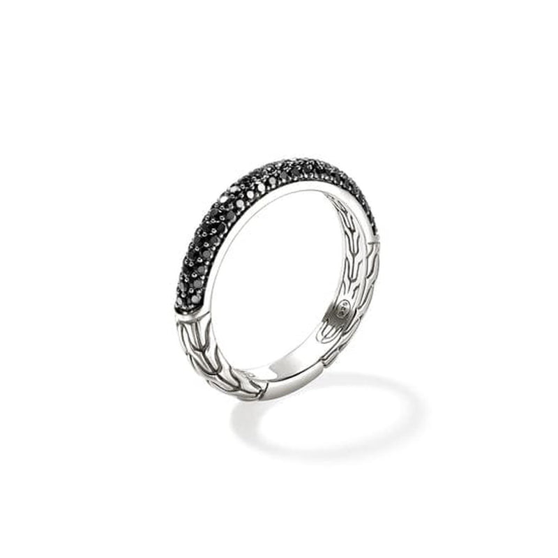 JH Essential Pavé Band Ring, Sterling Silver, Black Sapphire - RBS987054BLS-John Hardy-Renee Taylor Gallery