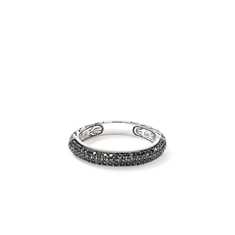 JH Essential Pavé Band Ring, Sterling Silver, Black Sapphire - RBS987054BLS-John Hardy-Renee Taylor Gallery