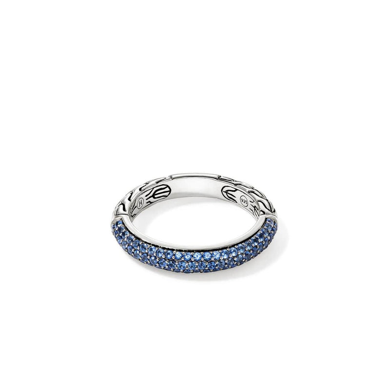 JH Essential Pavé Band Ring, Sterling Silver, Blue Sapphire - RBS987054BSP-John Hardy-Renee Taylor Gallery