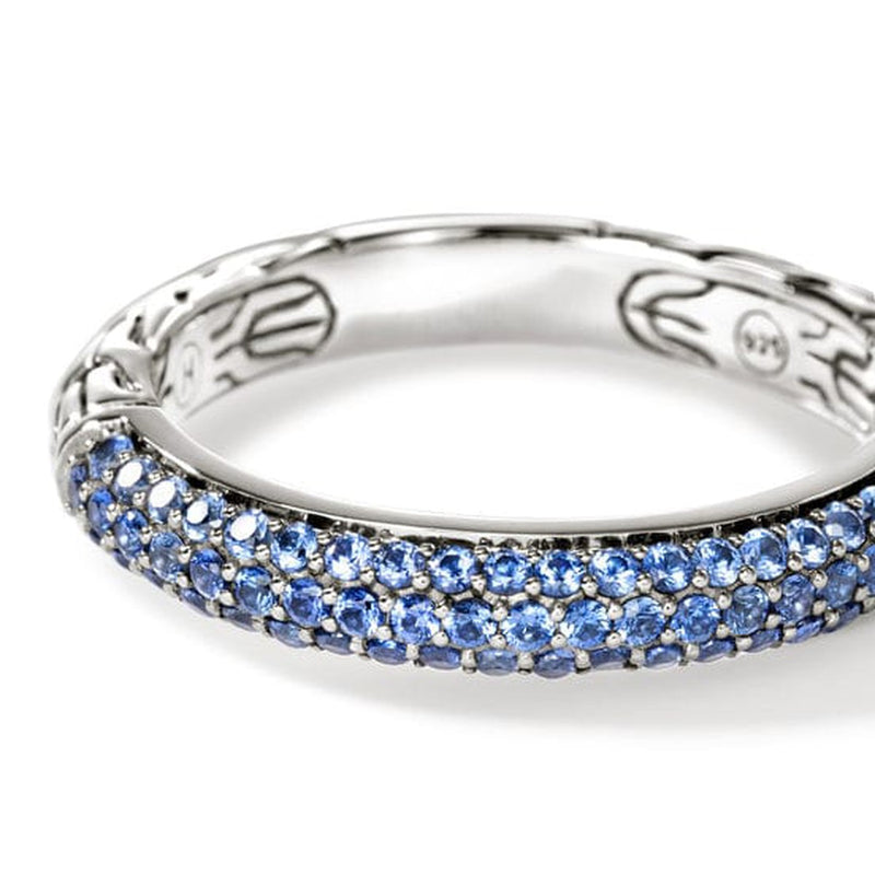 JH Essential Pavé Band Ring, Sterling Silver, Blue Sapphire - RBS987054BSP-John Hardy-Renee Taylor Gallery