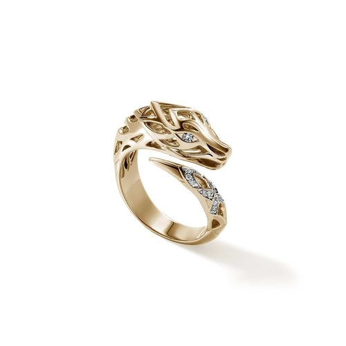 14K Gold & Diamond Naga Ring - RGGX603552-John Hardy-Renee Taylor Gallery