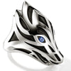 Naga Ring, Sterling Silver, Blue Sapphire Eyes - RMS603581BSP-John Hardy-Renee Taylor Gallery