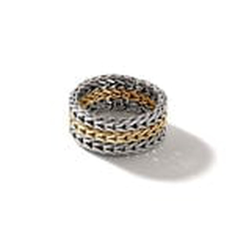 Rata Chain Ring, Silver, Gold, Wide - RZ900949-John Hardy-Renee Taylor Gallery