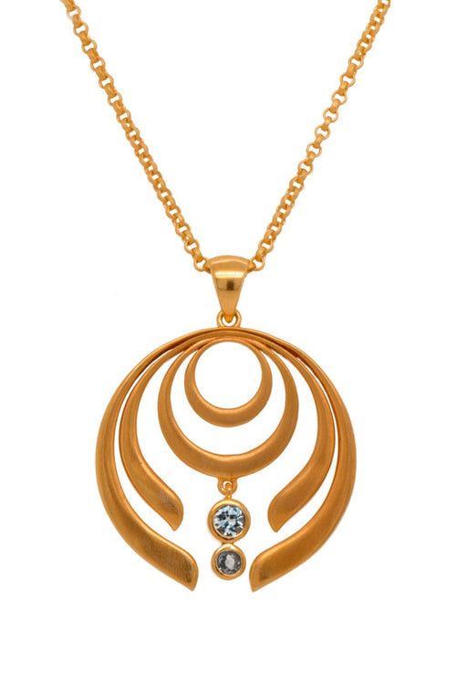 Strength Pendant 24K Gold Vermeil in Blue Topaz-Joyla-Renee Taylor Gallery