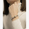 Leather Bracelet with Gold Elements , Silver and Freshwater Pearl - B2050-Misani Milano-Renee Taylor Gallery