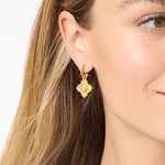 Theodora Hoop & Charm Earrings - Cubic Zirconia-Julie Vos-Renee Taylor Gallery