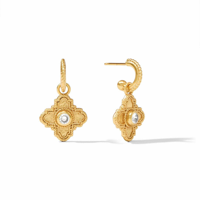 Theodora Hoop & Charm Earrings - Cubic Zirconia-Julie Vos-Renee Taylor Gallery