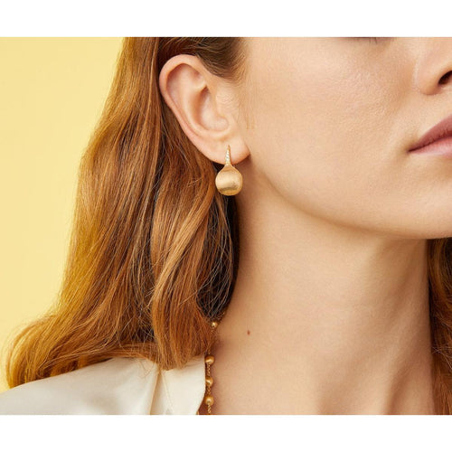 18K Yellow Gold Medium Drop Earrings With Diamonds - OB1632-A B Y 02-Marco Bicego-Renee Taylor Gallery