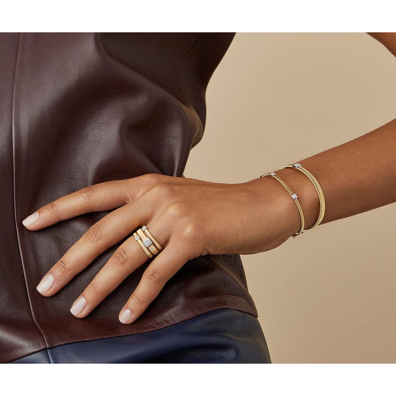 18K Yellow Gold Small Stackable Bracelet With Diamonds - SG730 B1 YW M5-Marco Bicego-Renee Taylor Gallery