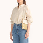VIP MOBILE - Calla Lily White Raffia/Brushed Gold-Hammitt-Renee Taylor Gallery