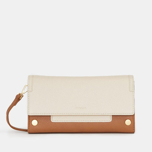 AJ CROSSBODY CLUTCH - Cafe Au Lait/Brushed Gold-Hammitt-Renee Taylor Gallery