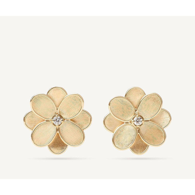 18K Yellow Gold Flower Stud Earrings with Diamonds - OB1678 B Y 02-Marco Bicego-Renee Taylor Gallery