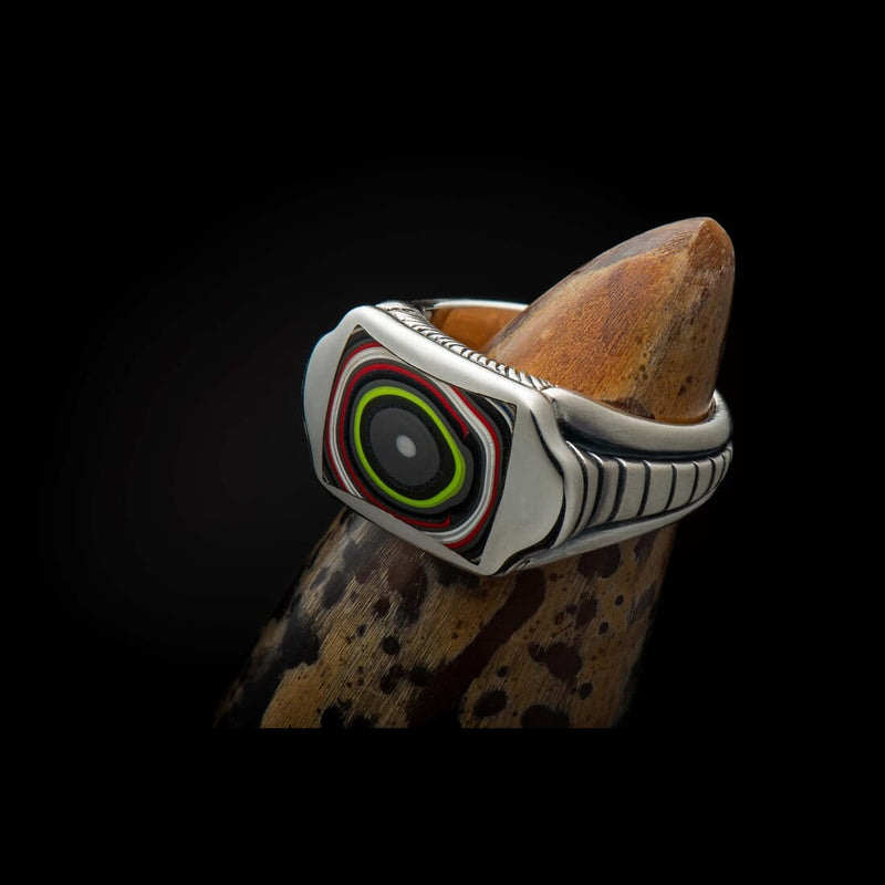 Men's Sleek Fordite Ring - Ring 8 FD-William Henry-Renee Taylor Gallery