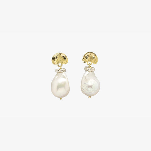 Handmade Gold Earrings with Baroque Pearl - MO2085-Misani Milano-Renee Taylor Gallery