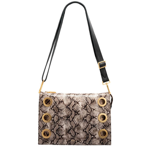 MONTANA CLUTCH LRG - Contrast Snake/Brushed Gold-Hammitt-Renee Taylor Gallery