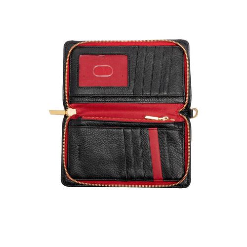 BRYANT WALLET - Black/Brushed Gold Red Zip-Hammitt-Renee Taylor Gallery