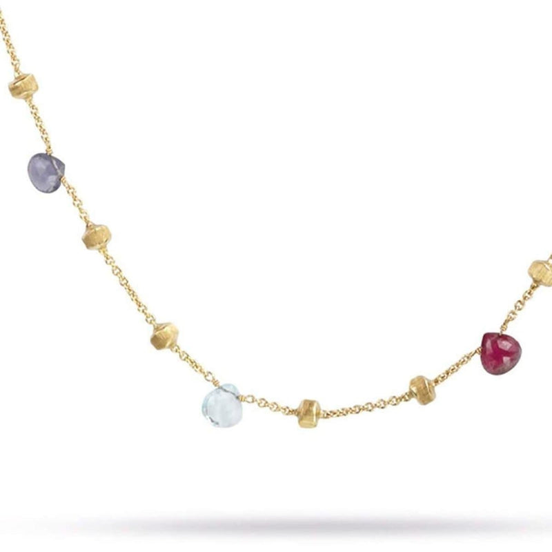 18K Paradise Mixed Gemstone Necklace - CB1199 MIX01 Y 36"-Marco Bicego-Renee Taylor Gallery