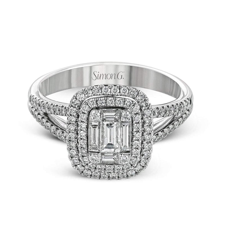 18K White Gold Round Diamonds Ring - MR2610-W-Simon G.-Renee Taylor Gallery