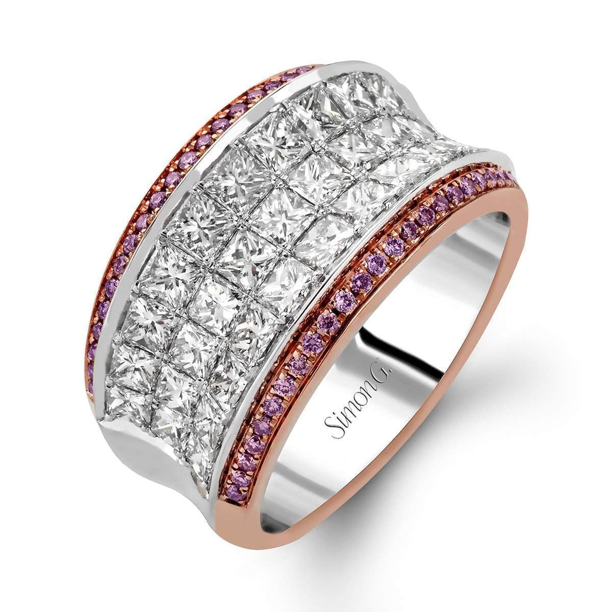 18K White & Rose Gold Simon Set Ring - MR1902-RW