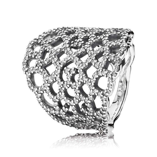 Shimmering Lace Clear Cubic Zirconia Ring - 190907CZ-Pandora-Renee Taylor Gallery