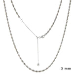 Sterling Silver 21" Adjustable 3mm Loose Rope Chain-Marahlago Larimar-Renee Taylor Gallery