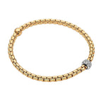 Flex'it EKA 18K Yellow Gold with Diamond Pave 3.9mm Bracelet-FOPE-Renee Taylor Gallery